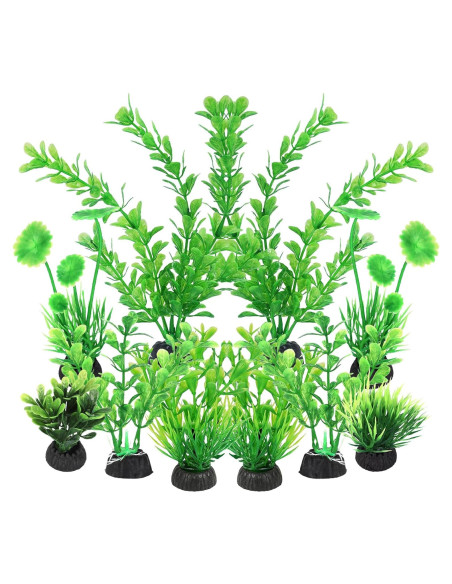 Plantas Artificiales para Acuarios AQUANEAT - 10 Piezas Verdes