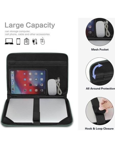 Funda Dura para Laptop MOSISO 13.3" Impermeable Verde Antiguo