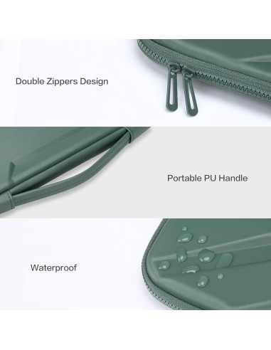 Funda Dura para Laptop MOSISO 13.3" Impermeable Verde Antiguo