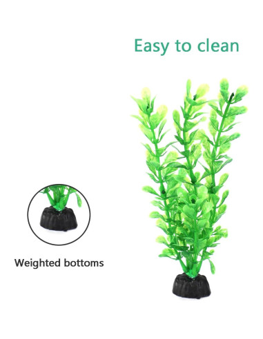 Plantas Artificiales para Acuarios AQUANEAT - 10 Piezas Verdes