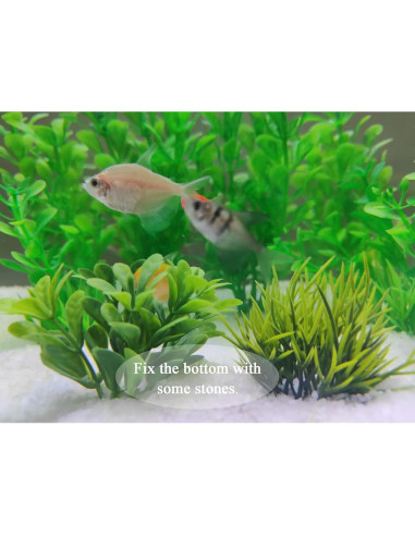 Plantas Artificiales para Acuarios AQUANEAT - 10 Piezas Verdes