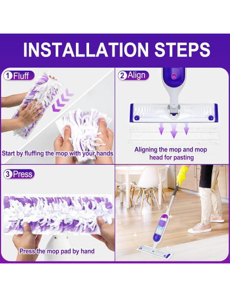 20 Almohadillas Desechables para Trapeador Eléctrico Swiffer