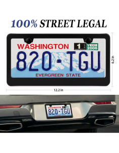 Paquete de 2 Marcos de Placa de Licencia OKLPF Aluminio Negro 2