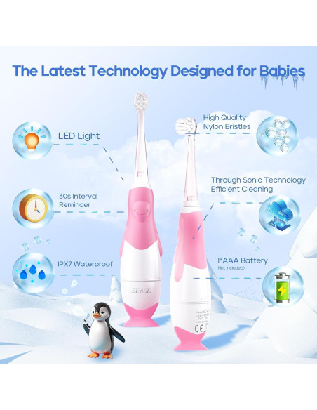 Cepillo de Dientes Eléctrico para Niños Seago SG-513 Rosa