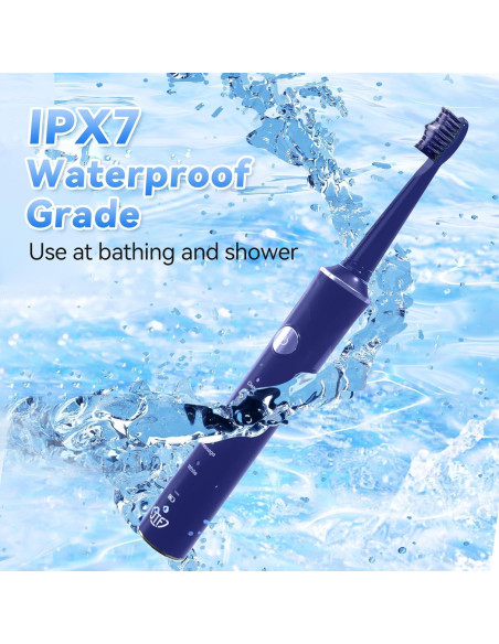 Cepillo de dientes eléctrico JTF azul con 6 cabezales y 5 modos