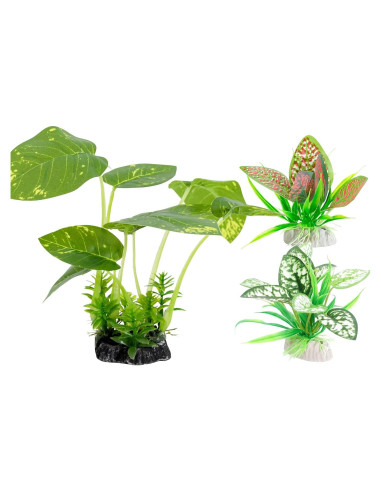 Plantas Artificiales para Acuario Vtapliea 3PCS Verde