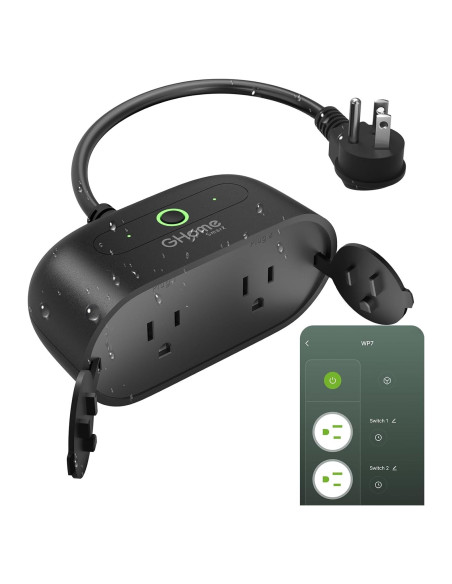Enchufe Inteligente Exterior GHome Wi-Fi IP64 2 Tomas Control Voz