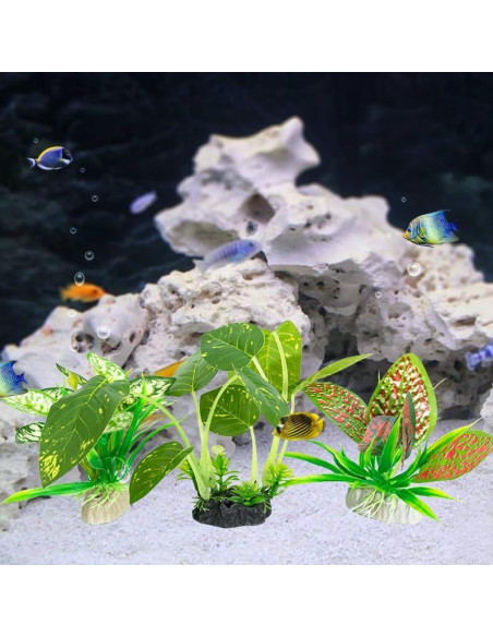 Plantas Artificiales para Acuario Vtapliea 3PCS Verde Plantas Artificiales para Acuario Vtapliea 3PCS Verde
