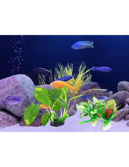 Plantas Artificiales para Acuario Vtapliea 3PCS Verde Plantas Artificiales para Acuario Vtapliea 3PCS Verde