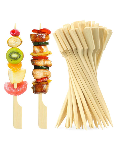 100 Pinchos de Bambú para Aperitivos 12 cm Libemskix