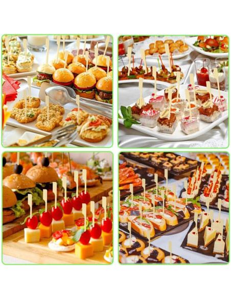 100 Pinchos de Bambú para Aperitivos 12 cm Libemskix