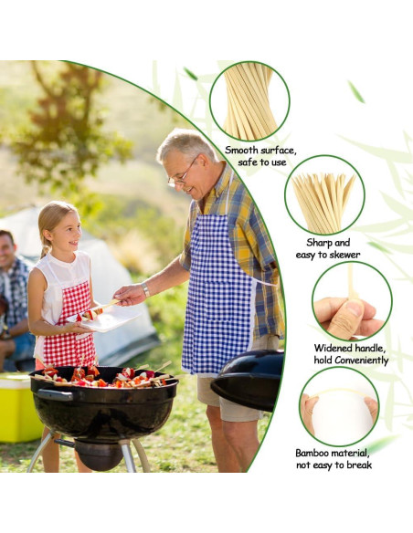 100 Pinchos de Bambú para Aperitivos 12 cm Libemskix