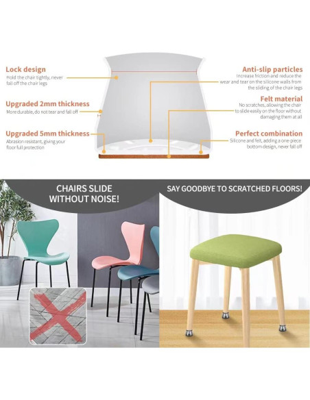 Protectores de Suelo para Patas de Sillas Weijia 16 Unidades