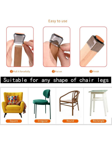Protectores de Suelo para Patas de Sillas Weijia 16 Unidades