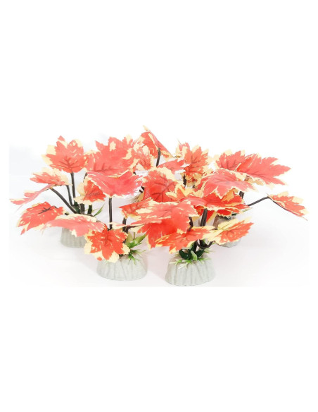 6 Plantas de Acuario de Plástico Vtapliea - Decoración Roja