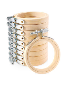 Caydo 10 Mini Aros de Bordado 5.6 cm Ajustables para Manualidades