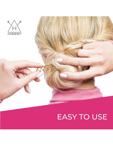 Pasadores de Cabello Espiral Dorados HAWWWY - 8 Unidades 6.35 cm