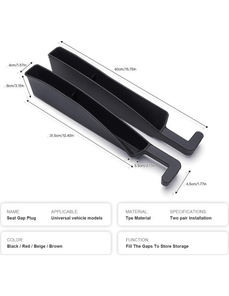 Organizador de Relleno Espacio Asientos Coche ONISMEZ 2PCS USB