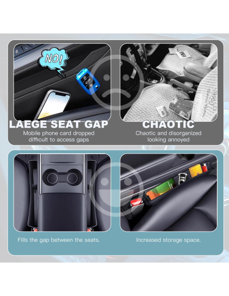 Organizador de Relleno Espacio Asientos Coche ONISMEZ 2PCS USB