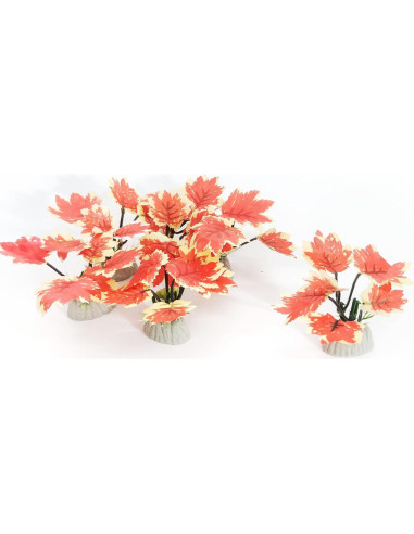 6 Plantas de Acuario de Plástico Vtapliea - Decoración Roja