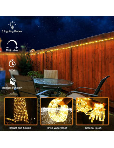 Luces de Cuerda LED OMIKA 30.48m 2700K IP68 Blanco Cálido 2