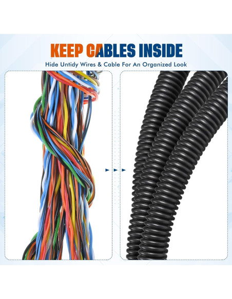 Tubo de Loom de Cable Dividido Sasylvia 0.13 m x 91.44 m Negro