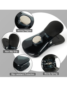 Clips Magnéticos de Refrigerador Yi Concept - Set de 6 Negro 2