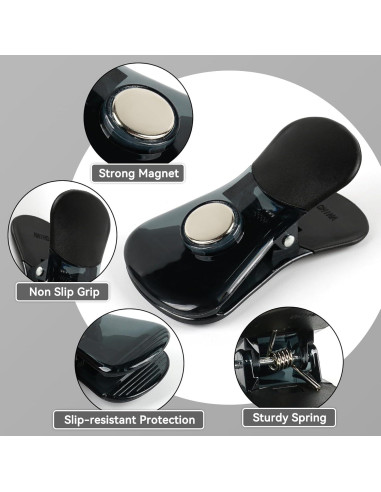 Clips Magnéticos de Refrigerador Yi Concept - Set de 6 Negro