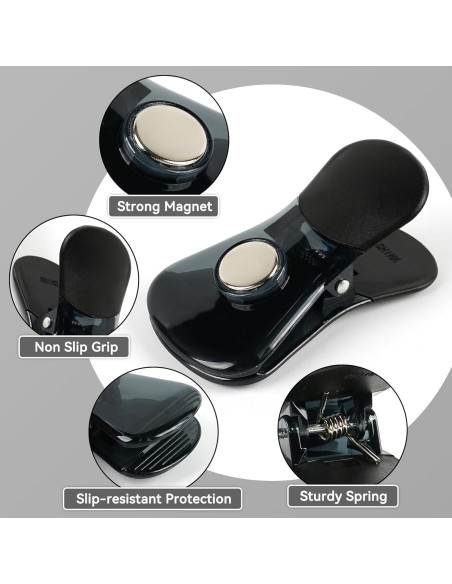 Clips Magnéticos de Refrigerador Yi Concept - Set de 6 Negro