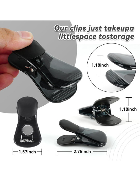 Clips Magnéticos de Refrigerador Yi Concept - Set de 6 Negro