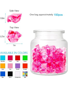 Cristales de Hielo Roto Acrílico TeeLiy 190 PCS 2.54 cm Ámbar 2