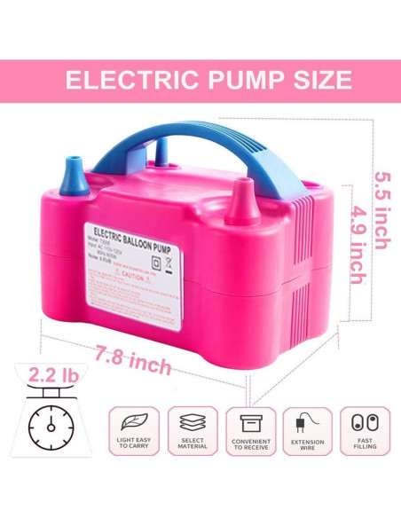 Bomba de Aire Eléctrica YehTrum 600W Portátil para Globos