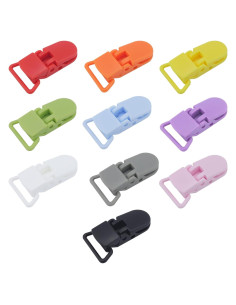 50 Clips Reemplazo para Chupete - Plástico Sin BPA 10 Colores