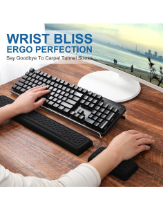Soporte de Teclado Ergonómico Sushret 3-en-1 con Reposamuñecas 2