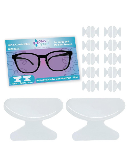 Almohadillas de nariz antideslizantes GMS Óptico 1.8mm x 18mm - 10 pares