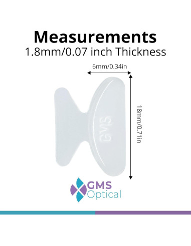 Almohadillas de nariz antideslizantes GMS Óptico 1.8mm x 18mm - 10 pares
