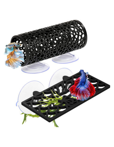 Accesorios para Acuarios Abizoo Betta - Túnel y Hamaca Negro