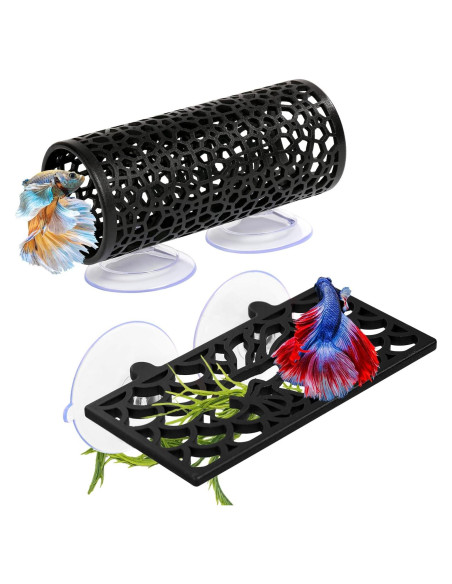 Accesorios para Acuarios Abizoo Betta - Túnel y Hamaca Negro