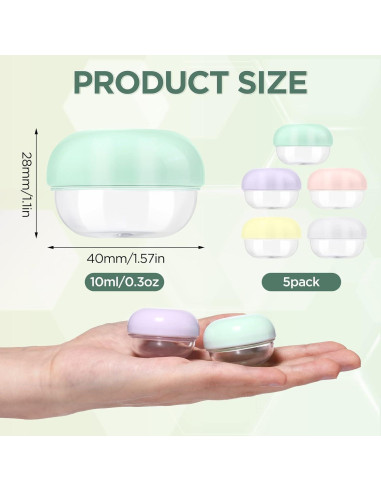 Tarros de viaje RONRONS 10ml a prueba de fugas 5 piezas