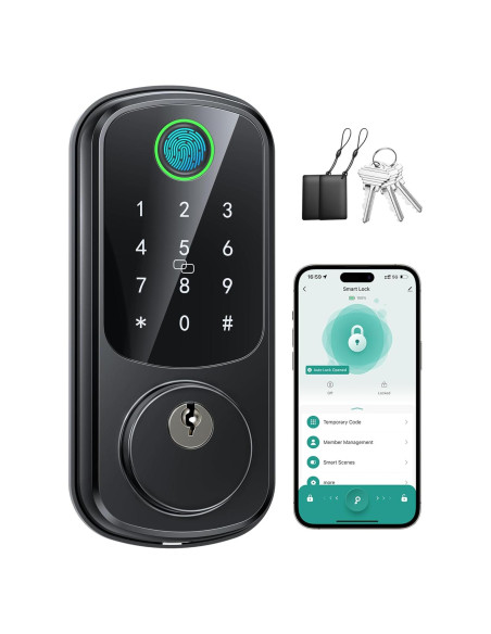 Cerradura Inteligente SohoTeco F2228 con Huella Dactilar y App