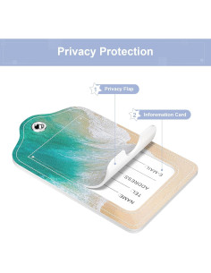 Etiquetas de Equipaje de Cuero PU Hsxnam - 2 Paquete Playa 2