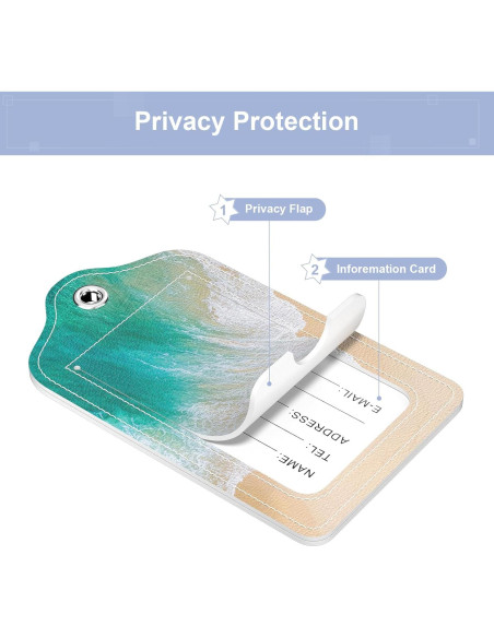 Etiquetas de Equipaje de Cuero PU Hsxnam - 2 Paquete Playa