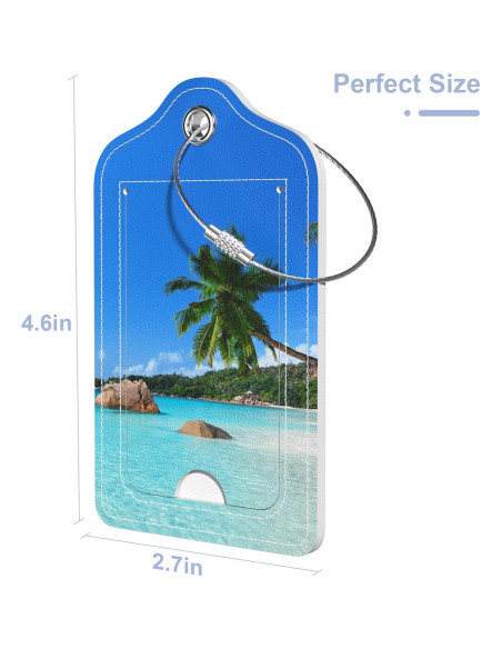 Etiquetas de Equipaje de Cuero PU Hsxnam - 2 Paquete Playa