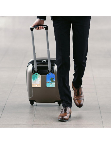 Etiquetas de Equipaje de Cuero PU Hsxnam - 2 Paquete Playa