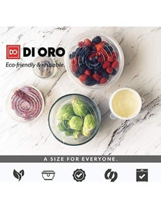 Tapas de Silicona di Oro 6 Pack - Cubiertas Reutilizables 2