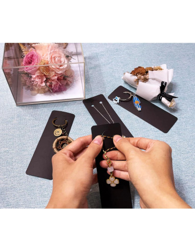 120 Tarjetas de Exhibición y Bolsas Autocierre SHOLIFAS Negro