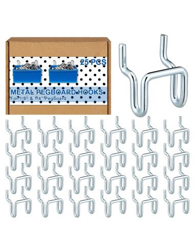 Ganchos de Metal en U Tandefio 25 Pcs para Tablero de Clavos