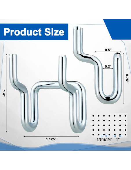 Ganchos de Metal en U Tandefio 25 Pcs para Tablero de Clavos