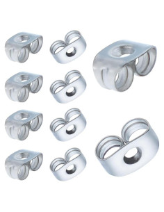 300 Piezas Respaldo de Aretes Mariposa Chunney Acero Inoxidable