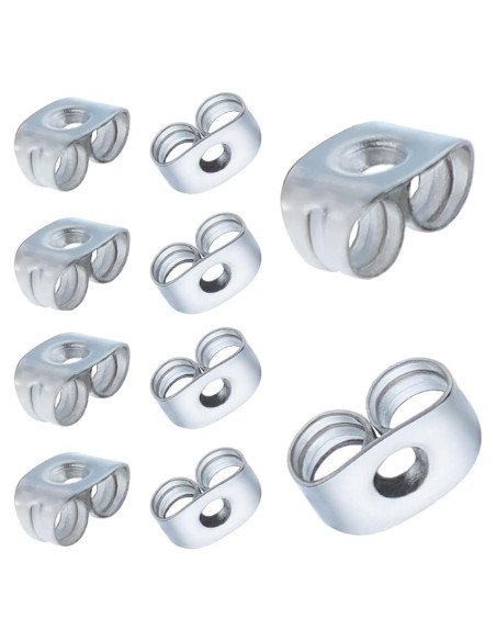 300 Piezas Respaldo de Aretes Mariposa Chunney Acero Inoxidable